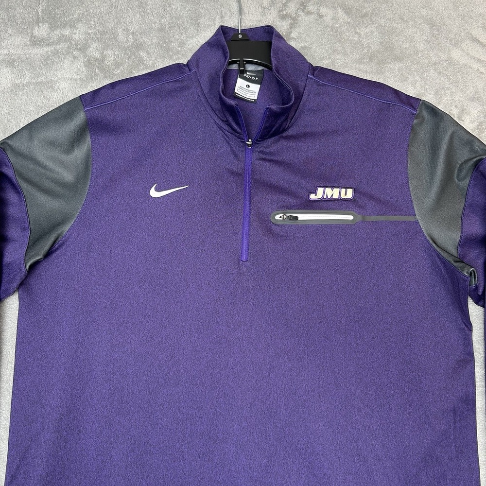 James Madison University Nike Team Issue Quarter Zip JMU Dukes Mens Size Large